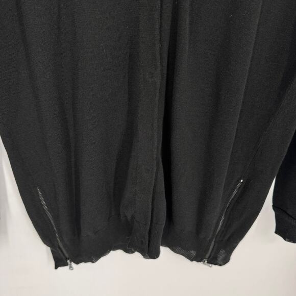 Jarbo Sweater Small Black 1 Cardigan Cotton Knit Hidden Button - Picture 4 of 7